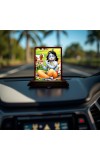 Car Desk/Table Top Lord Krishna Wooden Photo Stand 3x4 Inches, Compact & Stylish Spiritual Display For Car, Home & Office (Pack Of 1) (F14593)