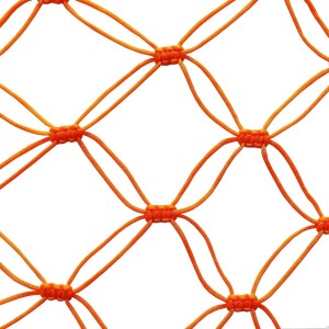 Durable Orange Rope Net with Hammock Swing Hanging Net Mesh Sleeping Bed | Strong Nylon Outdoor, Sports, Garden or Decorative Use | Heavy Duty Multipurpose Rope Mesh (Orange)