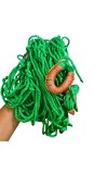 Durable Green Rope Net with Hammock Swing Hanging Net Mesh Sleeping Bed | Strong Nylon Outdoor, Sports, Garden or Decorative Use | Heavy Duty Multipurpose Rope Mesh (Green)