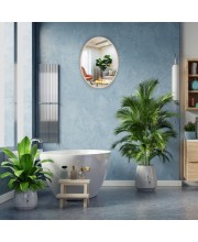 Hitech Sales Oval Wall Mounted Mirror 29.5 x 39 cm Modern Decorative Mirror for Bathroom, Living Room, or Bedroom (Vertical & Horizontal Use)