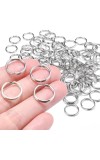 Round Stainless Steel Split Rings for Craft & Jewelry Making (30 Pcs) | Strong Jump Rings for Keychains, DIY Projects, Art & Repair Work – Silver Finish