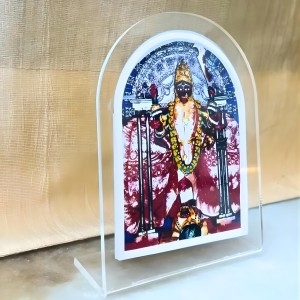 Acrylic Table Photo Frame with Dakshineswar Ma Kali Image – Clear Transparent Stand Frame for Home Temple, Office Desk, Study Table & Car Dashboard – Decorative Spiritual Puja Gift Item