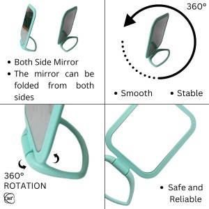 Hitech Sales Desk Student Bedroom,Foldable HD Dressing, Portable Princess Square Beauty Small Mirror Travel Mirror Suitable for Gifts Women (Light Blue Pack - 1) (Mint)