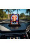 Car Desk/Table Top Lord Vishwakarma Wooden Photo Stand 3x4 Inches, Compact & Stylish Spiritual Display For Car, Home & Office (Pack Of 1) (F14581)