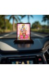 Car Desk/Table Top Lord Vishnu Lakshmi Wooden Photo Stand 3x4 Inches, Compact & Stylish Spiritual Display For Car, Home & Office (Pack Of 1) (F14563)
