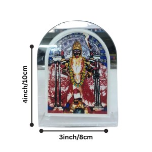 Acrylic Table Photo Frame with Dakshineswar Ma Kali Image – Clear Transparent Stand Frame for Home Temple, Office Desk, Study Table & Car Dashboard – Decorative Spiritual Puja Gift Item