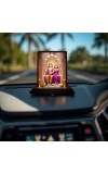 Car Desk/Table Top Lord Vishnu And Lakshmi Wooden Photo Stand 3x4 Inches, Compact & Stylish Spiritual Display For Car, Home & Office (Pack Of 1) (F14611)