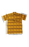 HiTechMart Men's Cotton Kurta Shirt - Yellow Mahakal Print Spiritual Short Sleeve Kurta with Om & Trident Symbols - Casual Hindu Religious Wear (XXL) (in, Alpha, 2XL, Regular, Yellow)