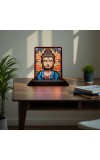Car Desk/Table Top Lord Buddha Wooden Photo Stand 3x4 Inches, Compact & Stylish Spiritual Display For Car, Home & Office (Pack Of 1) (F14468)