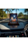 Car Desk/Table Top Lord Vishnu Wooden Photo Stand 3x4 Inches, Compact & Stylish Spiritual Display For Car, Home & Office (Pack Of 1) (F14594)