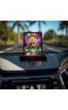 Car Desk/Table Top Lord Vishnu Wooden Photo Stand 3x4 Inches, Compact & Stylish Spiritual Display For Car, Home & Office (Pack Of 1) (F14604)
