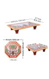 HiTechMart Makrana Marble Puja Chowki Combo Set – Hand-Painted Meenakari & Kundan Work Bajot/Singhasan for Mandir, Festival, Vrat, Decorative Pooja Platform for Idols & Gift Purpose