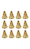 HiTechMart Plastic Jingle Bells – Light Golden Jewelry Ornament for Home Christmas Tree Decoration, DIY Crafts, Hanging Bells for Party & Festive Décor (Pack of - 12)