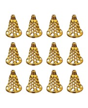HiTechMart Plastic Jingle Bells – Light Golden Jewelry Ornament for Home Christmas Tree Decoration, DIY Crafts, Hanging Bells for Party & Festive Décor (Pack of - 12)