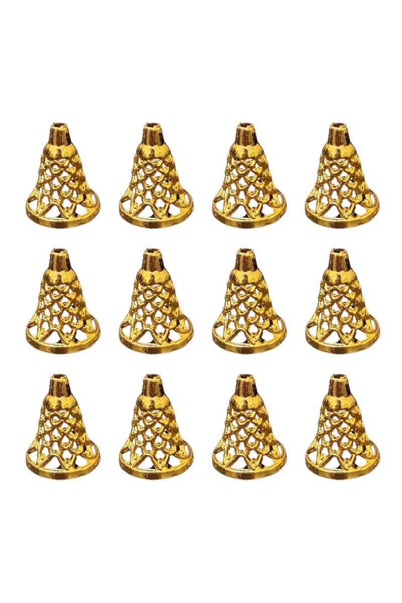 HiTechMart Plastic Jingle Bells – Light Golden Jewelry Ornament for Home Christmas Tree Decoration, DIY Crafts, Hanging Bells for Party & Festive Décor (Pack of - 12)