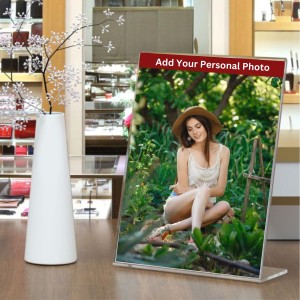 Acrylic Tent Card Holder, Slanted L Shape Menu Display Stand, Clear Portrait Frame for Desk, Photo, Flyer, Document, Paper Display, 3MM Premium Cast Acrylic Signage Stand, A4 Size/3Pcs
