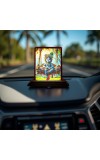 Car Desk/Table Top Lord Krishna Wooden Photo Stand 3x4 Inches, Compact & Stylish Spiritual Display For Car, Home & Office (Pack Of 1) (F14506)