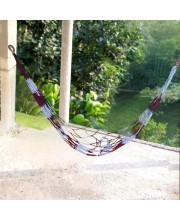 Portable Cotton Rope Hammock Swing for Outdoor & Indoor Use – Multicolor Striped Travel Sleeping Bed for Camping, Garden, Balcony & Tree Hanging | Lightweight & Durable jhulna for Adults