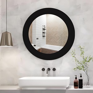 Sleek Round Bathroom/Basin Mirror | Wall Mounted Mirror for Home, Bedroom and Bathroom Reflective Surface | Ideal for Modern Bathrooms (16X20)