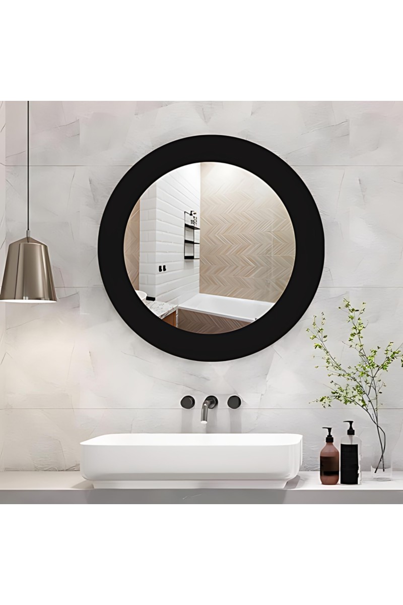 Sleek Round Wall Mounted Bathroom, Basin Mirror, Mirror for Home, Bedroom, Ideal for Modern Bathrooms (14X18)