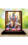 Car Desk/Table Top Lord Vishnu Wooden Photo Stand â€“ 3x4 Inches, Compact & Stylish Spiritual Display For Car, Home & Office (Pack Of 1) (F14536)