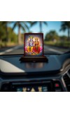 Car Desk/Table Top Lord Vishnu Lakshmi Wooden Photo Stand 3x4 Inches, Compact & Stylish Spiritual Display For Car, Home & Office (Pack Of 1) (F14560)