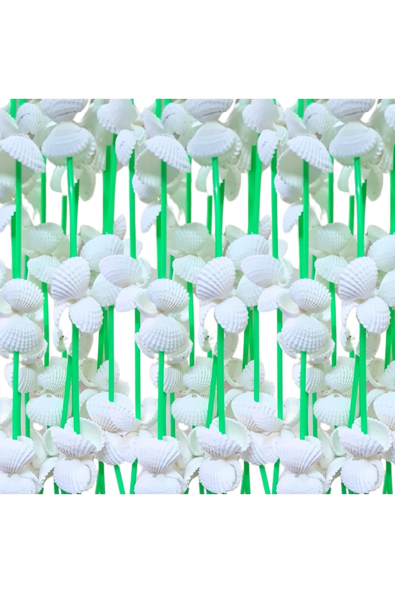 HiTechMart Handcrafted Seashell Door Hanging – 68 Inch Traditional Swag Toran for Entrance & Pooja Room – White Sea Shell Curtain for Home Décor, Boho Style, Eco-Friendly Coastal Decor