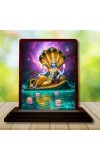 Car Desk/Table Top Lord Vishnu Wooden Photo Stand â€“ 3x4 Inches, Compact & Stylish Spiritual Display For Car, Home & Office (Pack Of 1) (F14421)