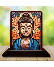 Car Desk/Table Top Lord Buddha Wooden Photo Stand â€“ 3x4 Inches, Compact & Stylish Spiritual Display For Car, Home & Office (Pack Of 1) (F14468)