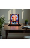 Car Desk/Table Top Lord Vishwakarma Wooden Photo Stand 3x4 Inches, Compact & Stylish Spiritual Display For Car, Home & Office (Pack Of 1) (F14581)