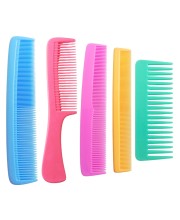 Hitech Sales Grooming Hair Combs for Men and Women(Daily Use Comb Set - Multicolor, Pack of 5)
