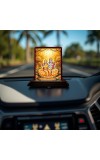 Car Desk/Table Top Lord Vishnu Lakshmi Wooden Photo Stand 3x4 Inches, Compact & Stylish Spiritual Display For Car, Home & Office (Pack Of 1) (F14564)