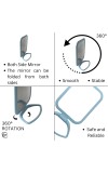 Hitech Sales Desk Mirror Student Bedroom, Foldable HD Dressing Mirror, Portable Princess Square Beauty Small Travel Suitable for Gifts Women (Light Blue Pack - 1) (Sky)