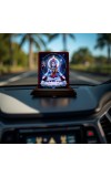 Car Desk/Table Top Lord Shiva Wooden Photo Stand 3x4 Inches, Compact & Stylish Spiritual Display For Car, Home & Office (Pack Of 1) (F14420)