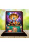 Car Desk/Table Top Lord Vishnu Wooden Photo Stand â€“ 3x4 Inches, Compact & Stylish Spiritual Display For Car, Home & Office (Pack Of 1) (F14604)