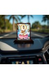 Car Desk/Table Top Lord Buddha Wooden Photo Stand 3x4 Inches, Compact & Stylish Spiritual Display For Car, Home & Office (Pack Of 1) (F14411)