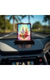 Car Desk/Table Top Lord Vishnu And Lakshmi Wooden Photo Stand 3x4 Inches, Compact & Stylish Spiritual Display For Car, Home & Office (Pack Of 1) (F14601)