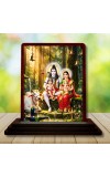 Car Desk/Table Top Lord Shiva And Parvathi Wooden Photo Stand â€“ 3x4 Inches, Compact & Stylish Spiritual Display For Car, Home & Office (Pack Of 1) (F14390)