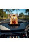 Car Desk/Table Top Lord Balaji And Lakshmi Wooden Photo Stand 3x4 Inches, Compact & Stylish Spiritual Display For Car, Home & Office (Pack Of 1) (F14396)