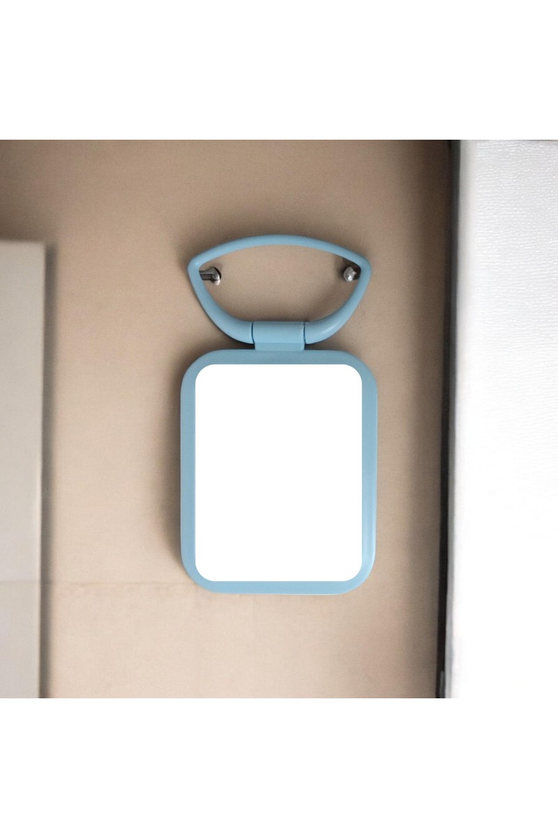 Hitech Sales Desk Mirror Student Bedroom, Foldable HD Dressing Mirror, Portable Princess Square Beauty Small Travel Suitable for Gifts Women (Light Blue Pack - 1) (Sky)