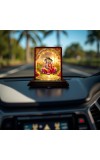 Car Desk/Table Top Lord Vishnu And Lakshmi Wooden Photo Stand 3x4 Inches, Compact & Stylish Spiritual Display For Car, Home & Office (Pack Of 1) (F14600)