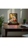 Car Desk/Table Top Lord Shiva And Parvathi Wooden Photo Stand 3x4 Inches, Compact & Stylish Spiritual Display For Car, Home & Office (Pack Of 1) (F14390)