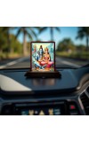 Car Desk/Table Top Lord Shiva And Parvathi Wooden Photo Stand 3x4 Inches, Compact & Stylish Spiritual Display For Car, Home & Office (Pack Of 1) (F14529)