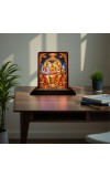 Car Desk/Table Top Lord Vishnu Lakshmi Wooden Photo Stand 3x4 Inches, Compact & Stylish Spiritual Display For Car, Home & Office (Pack Of 1) (F14565)