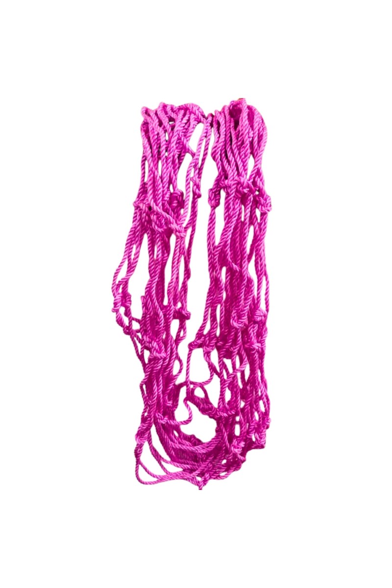 Durable Pink Rope Net with Hammock Swing Hanging Net Mesh Sleeping Bed | Strong Nylon Outdoor, Sports, Garden or Decorative Use | Heavy Duty Multipurpose Rope Mesh (Pink)