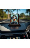 Car Desk/Table Top Lord Krishna Wooden Photo Stand 3x4 Inches, Compact & Stylish Spiritual Display For Car, Home & Office (Pack Of 1) (F14398)