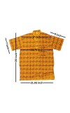 Hitech Sales Cotton Printed Kurta for Men – Traditional Indian Half Sleeve Shirt | Kurta for Puja, Meditation, Temple Wear – Yellow, Comfortable & Breathable