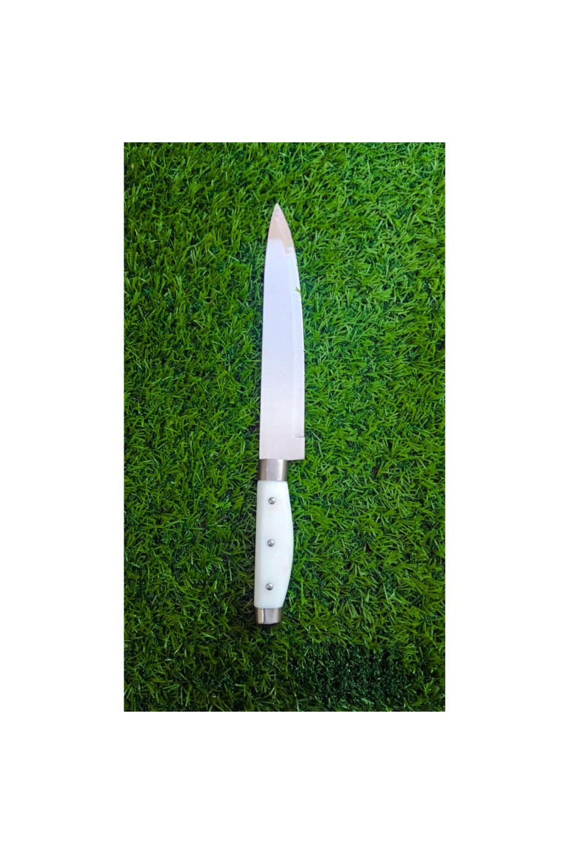 HI TECH Sales Stainless Steel Kitchen Knife with White Handle – Professional Fish Slicing Knife for Home,Kitchen & Restaurant Use – Precision Carving Knife for Meat, Fish, Sushi, and Sashimi