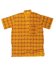 Hitech Sales Cotton Printed Kurta for Men – Traditional Indian Half Sleeve Shirt | Kurta for Puja, Meditation, Temple Wear – Yellow, Comfortable & Breathable