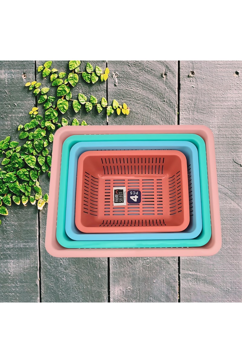 Hitech Multi-Colored Storage Basket Set - Pack of 4